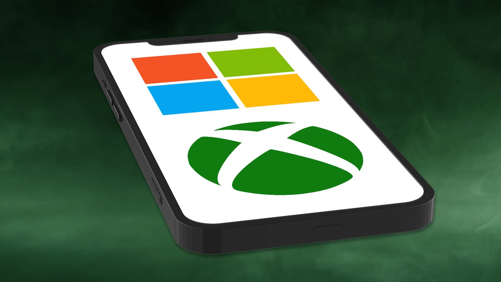 microsoft and xbox logos on phone screen