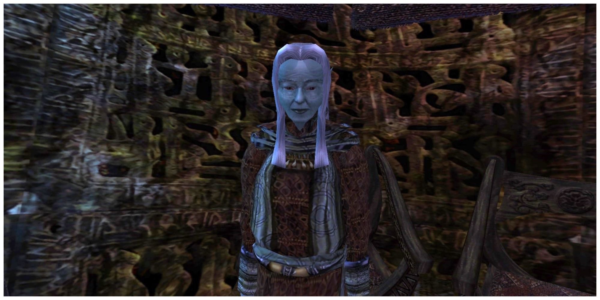 Mistress Dratha in her tower in Morrowind