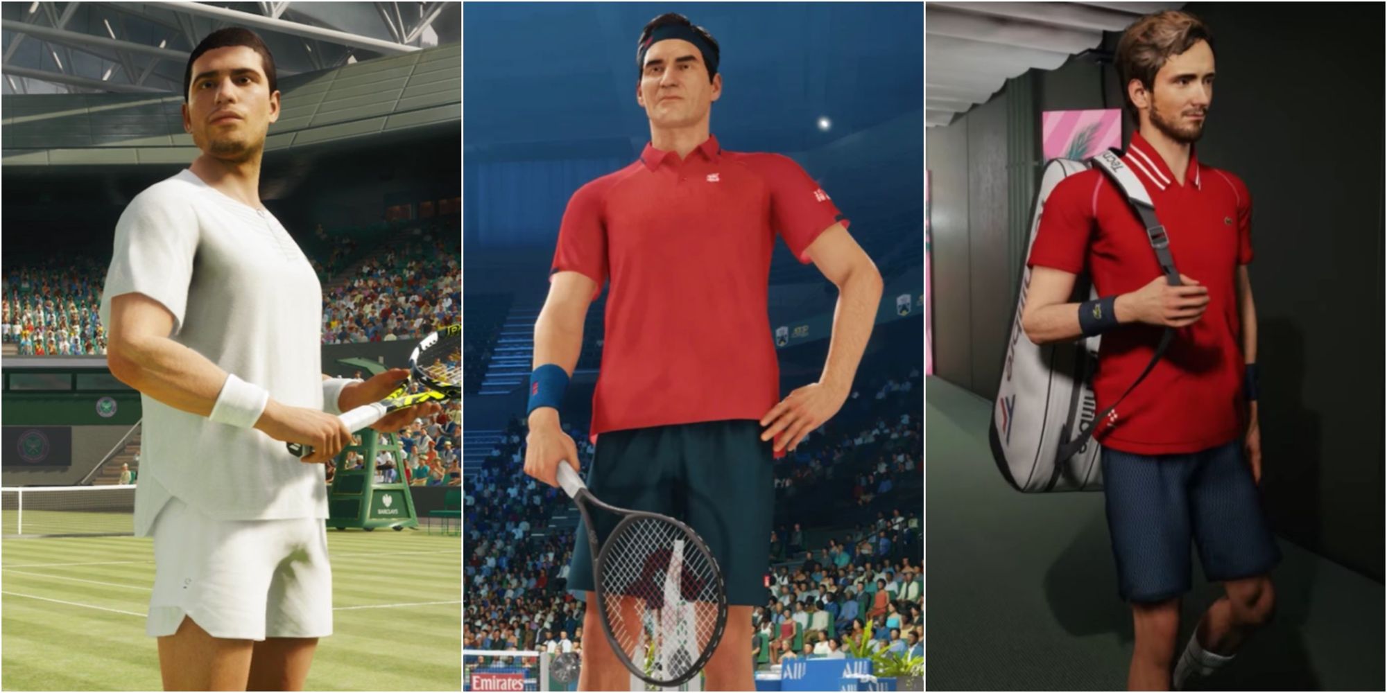 Carlos, Rger Federer, and Dimiitri Medvedev 