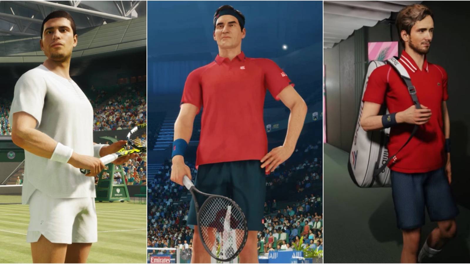 Carlos, Rger Federer, and Dimiitri Medvedev 