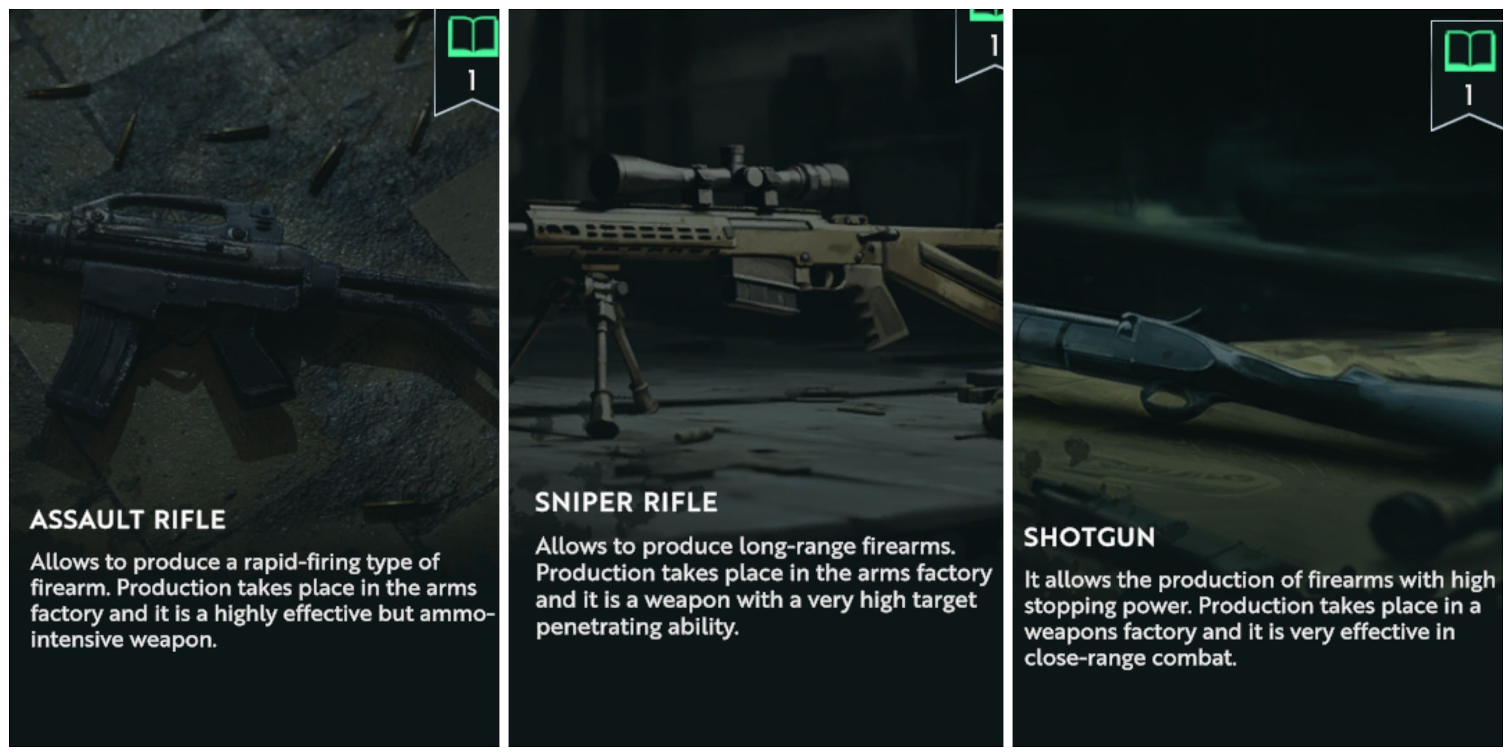 A split image of the Assault Rifle, the Sniper Rifle, and the Shotgun in Infection Free Zone