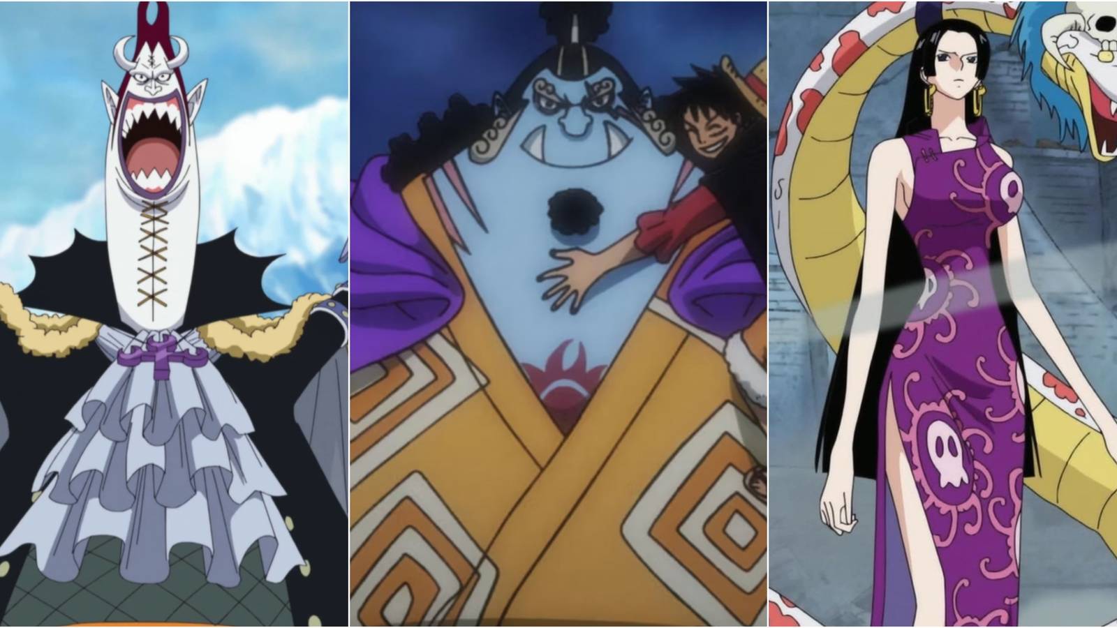 Gecko Moria, Jinbe and Boa Hancock 