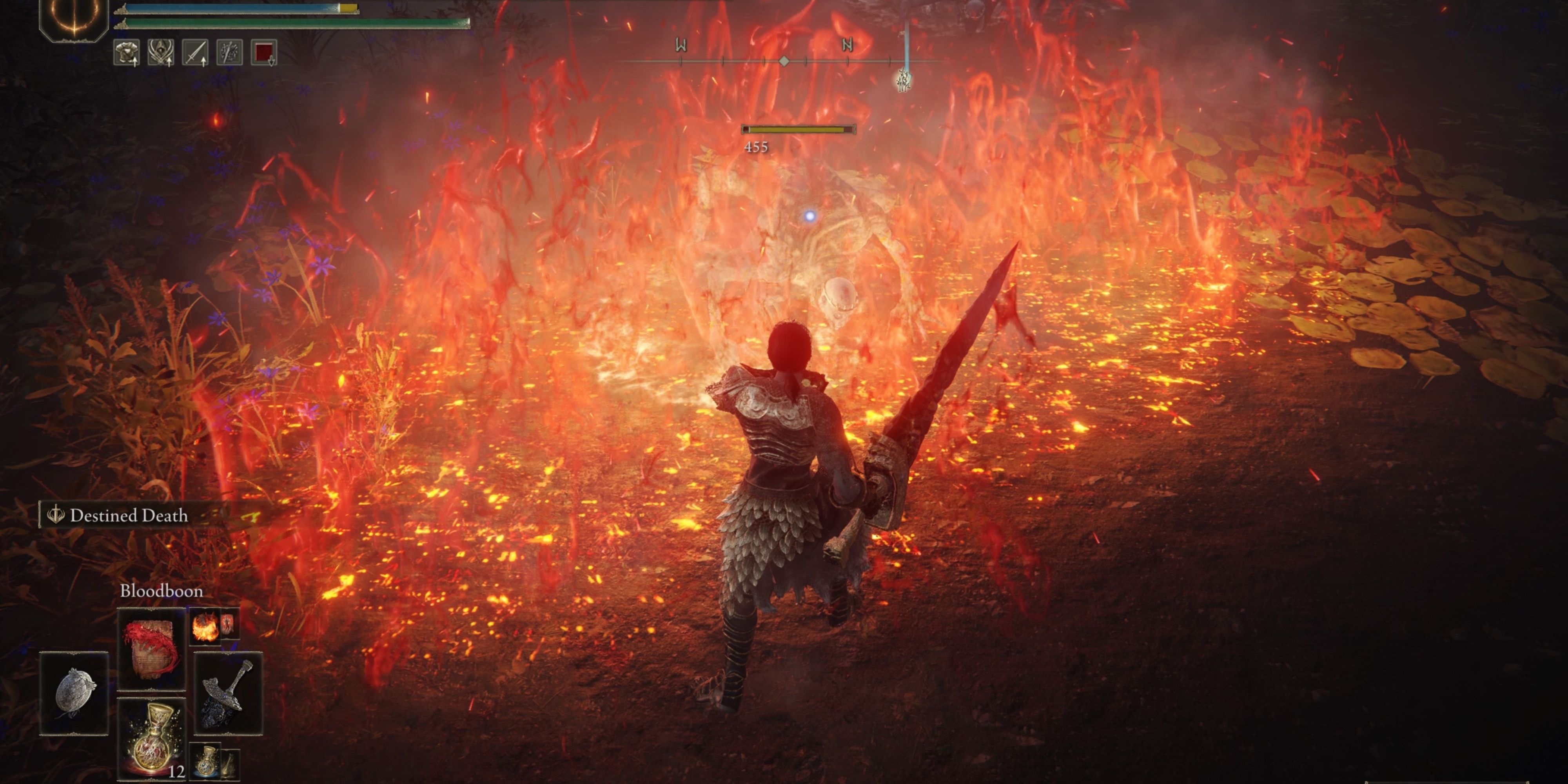 Elden Ring: 10 Best Flame Spells, Ranked player spreading bloodflame on the ground killing an enemy