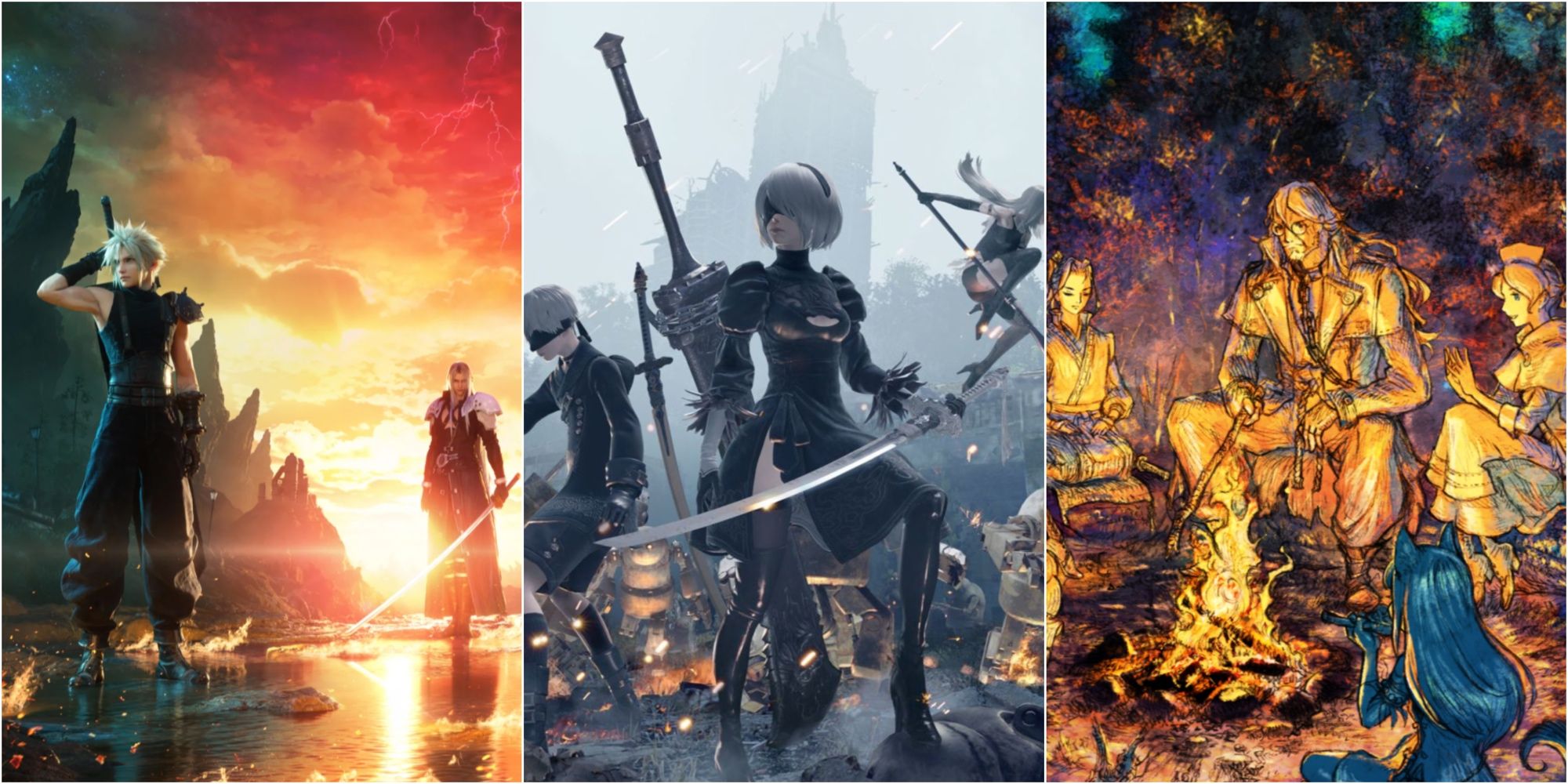Final Fantasy 7 Rebirth, Nier Automata, and Octopath Traveller 2
