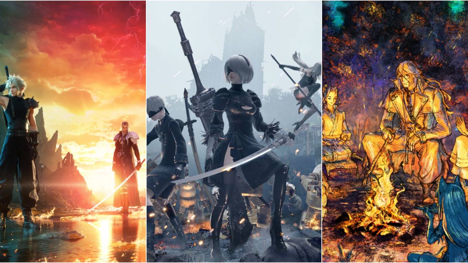 Final Fantasy 7 Rebirth, Nier Automata, and Octopath Traveller 2
