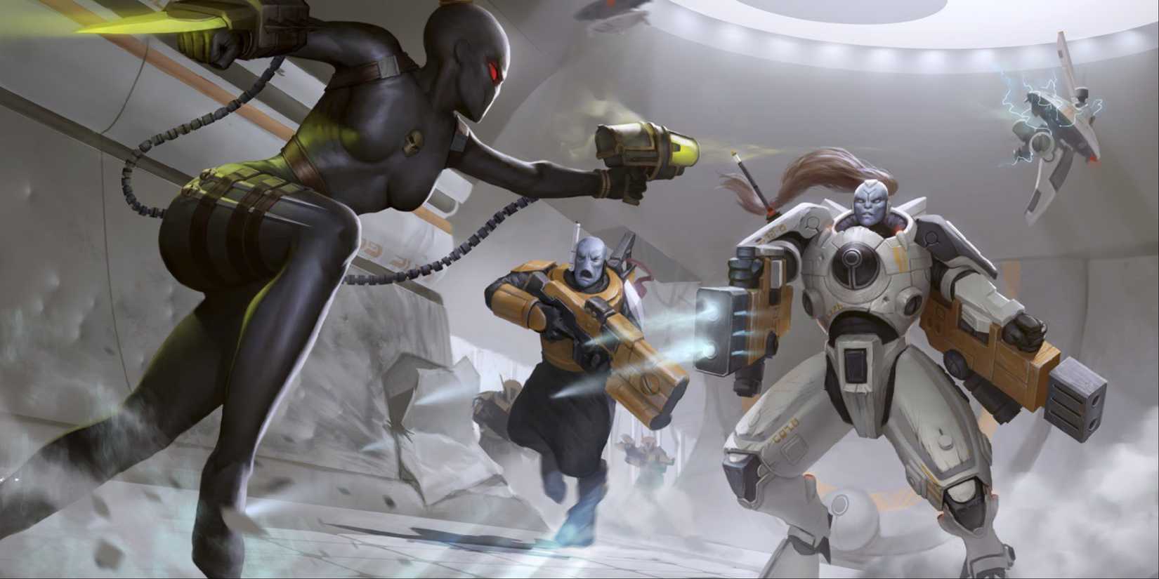 Callidus Assassin in combat, Warhammer 40K Codex Art