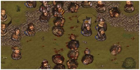 Battle Brothers - Steam Store Page Screenshot (Several Soldiers Fighting)