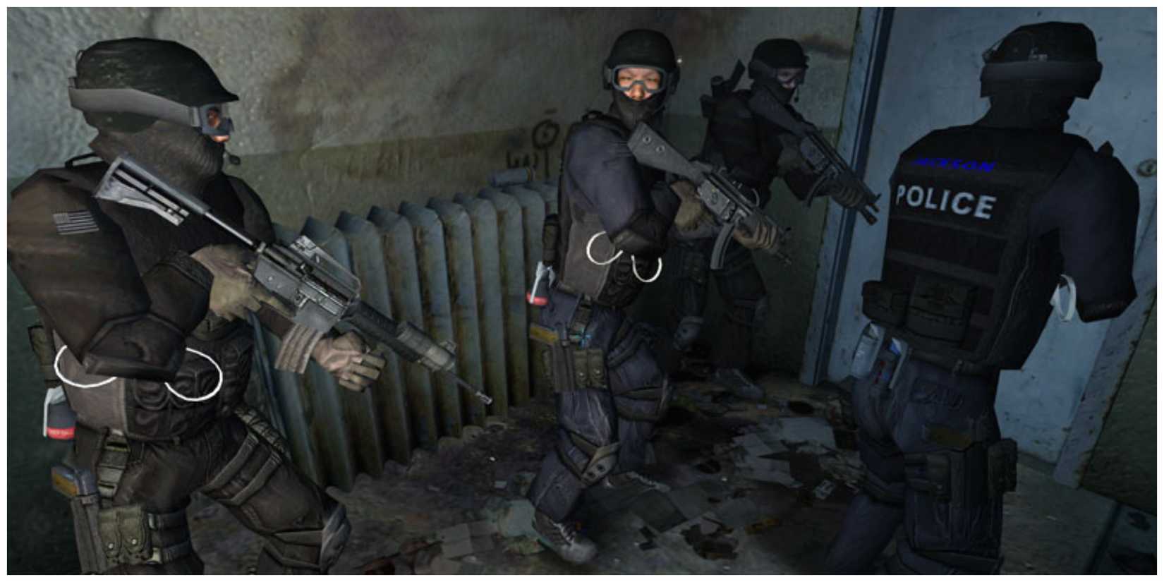 SWAT 4 - A Squad Preparing To Breach
