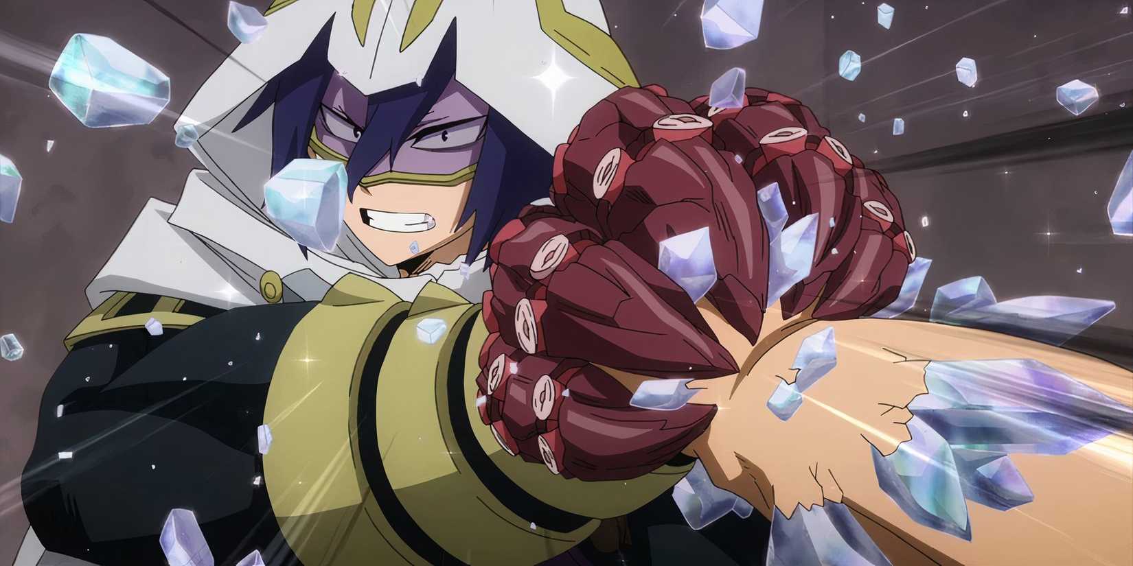In My Hero Academia, Suneater uses his Manifest Quirk to block a Yakuza punch.