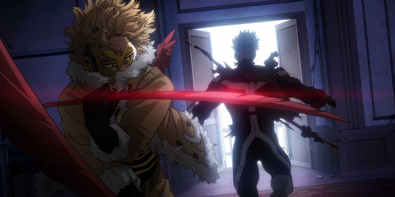 Hawks killing Twice with his Fierce Wings Quirk in My Hero Academia