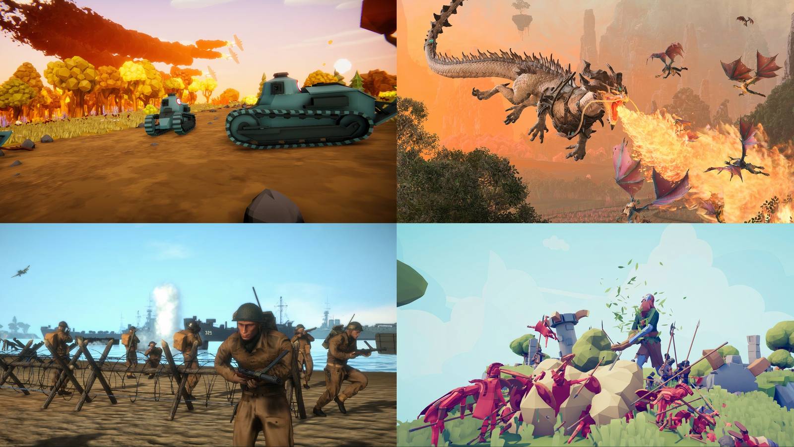 Best Sandbox Battle Games, Total Tank sim, Warhammer 3, easy red 2 and TABS