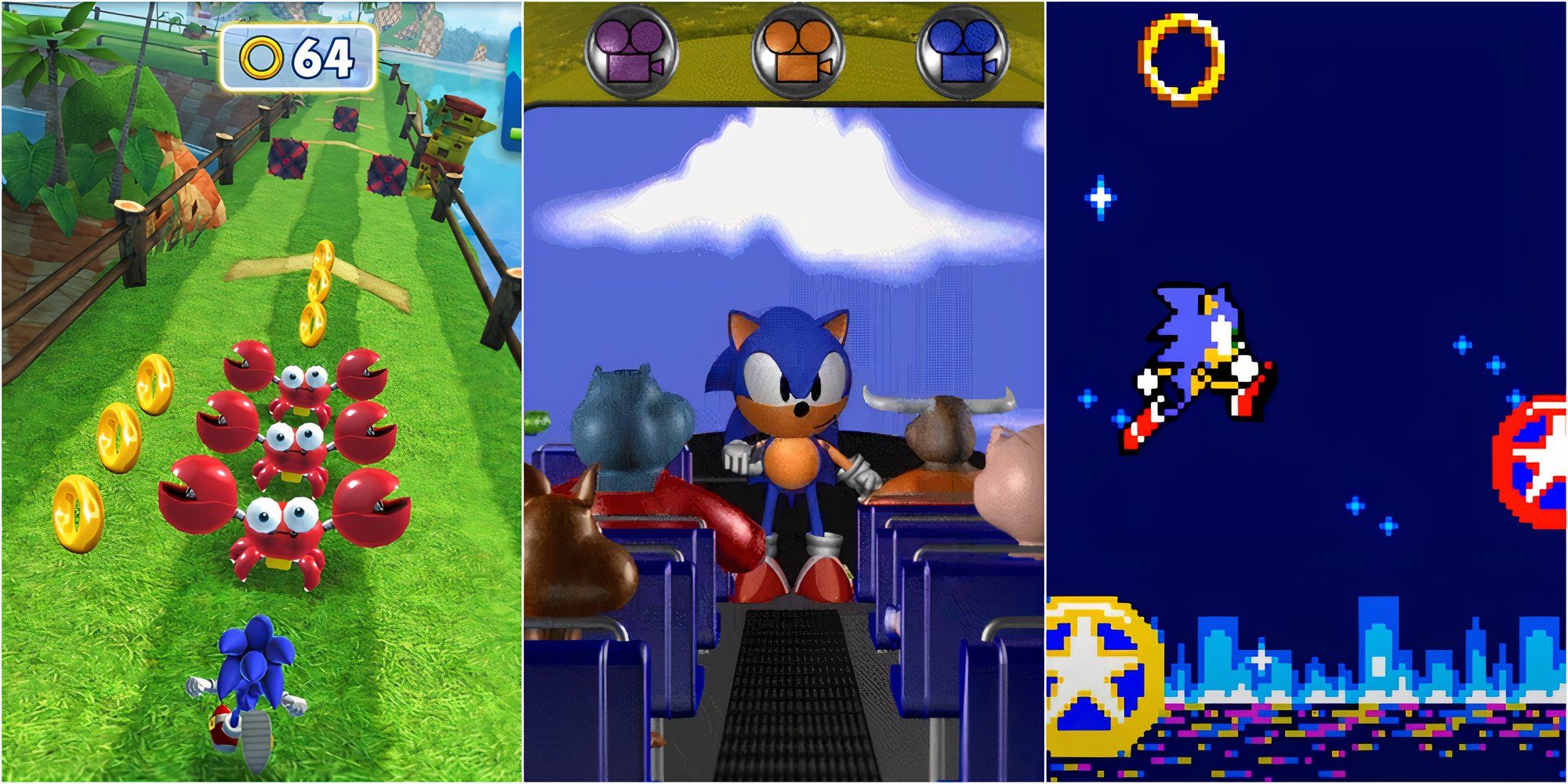 Sonic Dash, Sonic's Schoolhouse, and Sonic: Pocket Adventure 