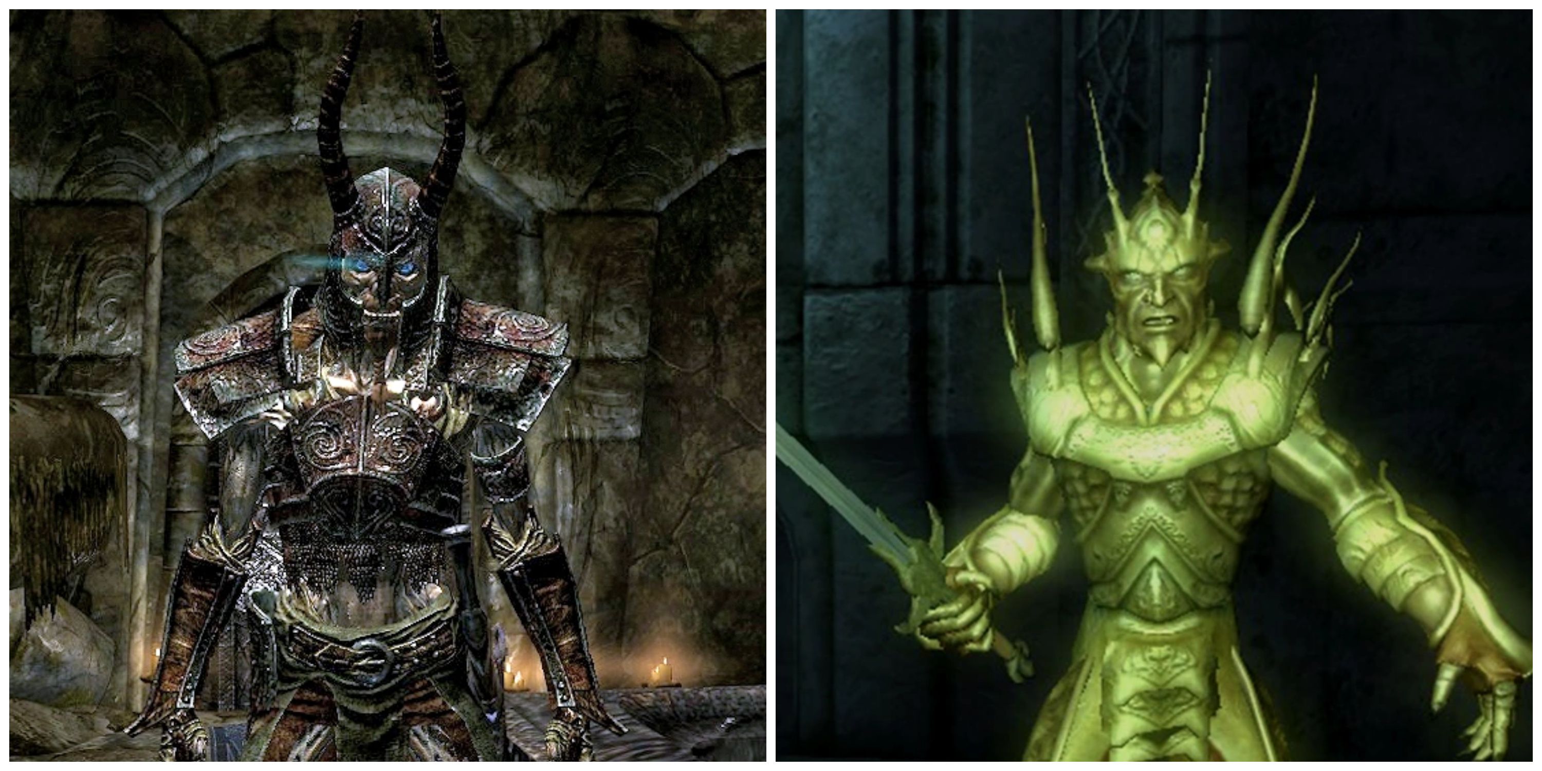 Olaf One Eye from Skyrim next to Umaril from Oblivion