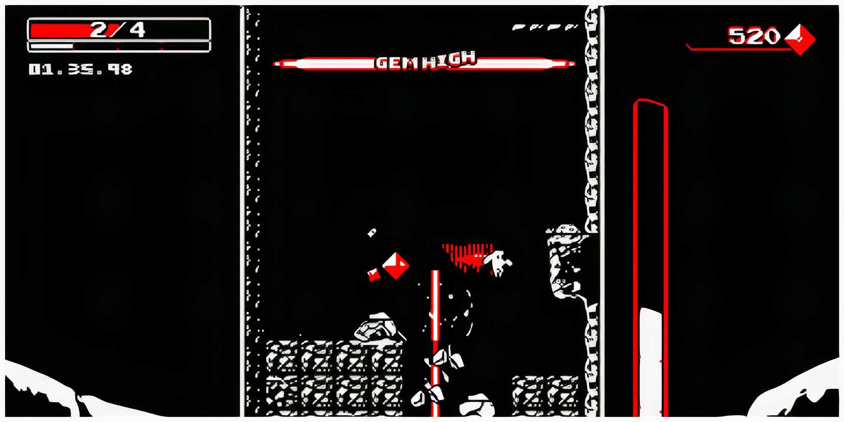 Downwell - Falling While On A Gemhigh