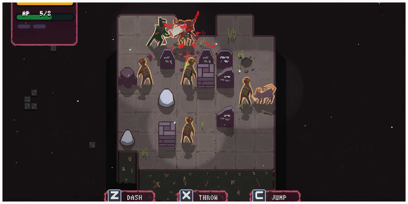 Undergrave - Battling Enemies On The Grid