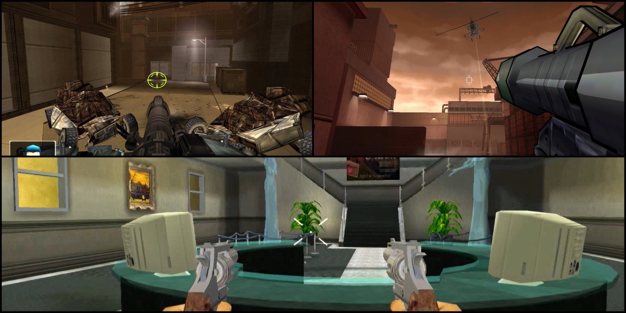Collage of first-person shooters on GameCube