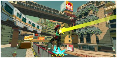 Skating On A Rail In Bomb Rush Cyberfunk