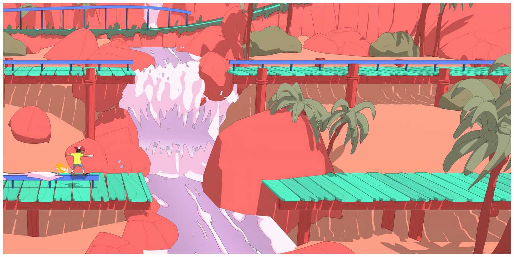 Skating By A Waterfall In OlliOlli World