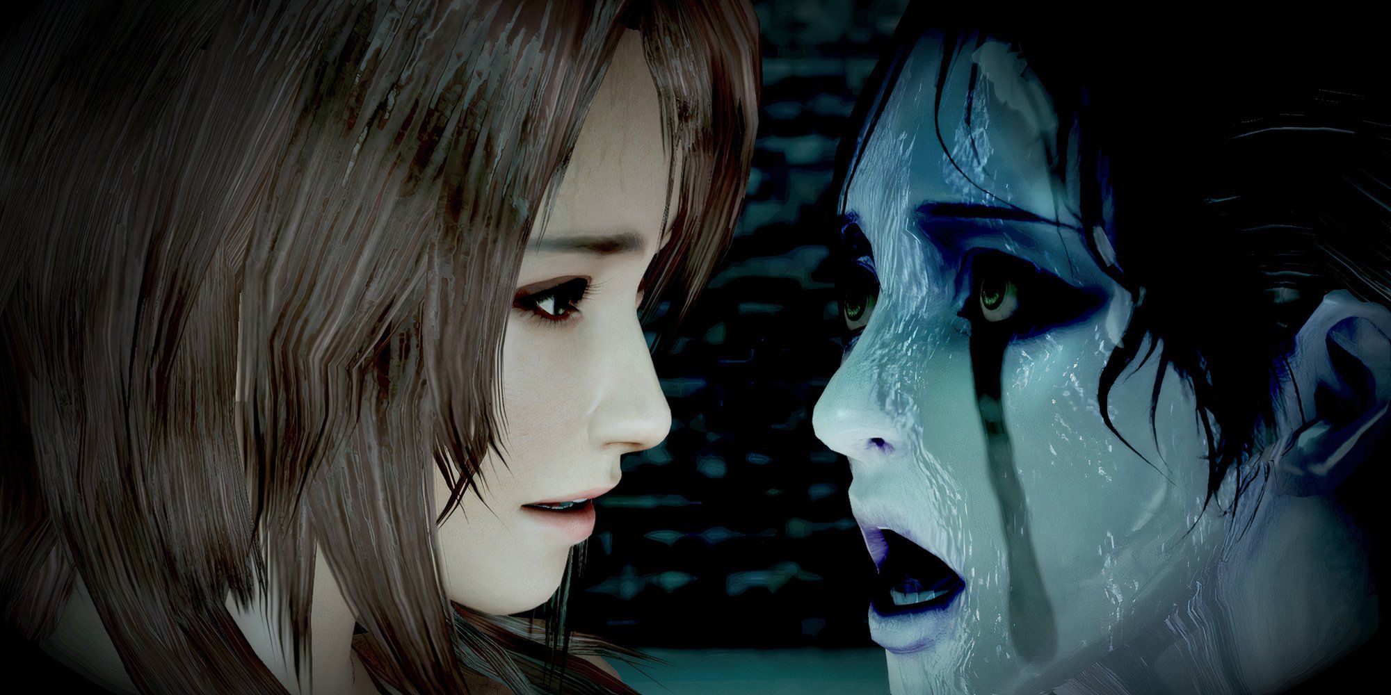 8 Great Folk Horror Video Games Woman is face to face with a pale faced spirit