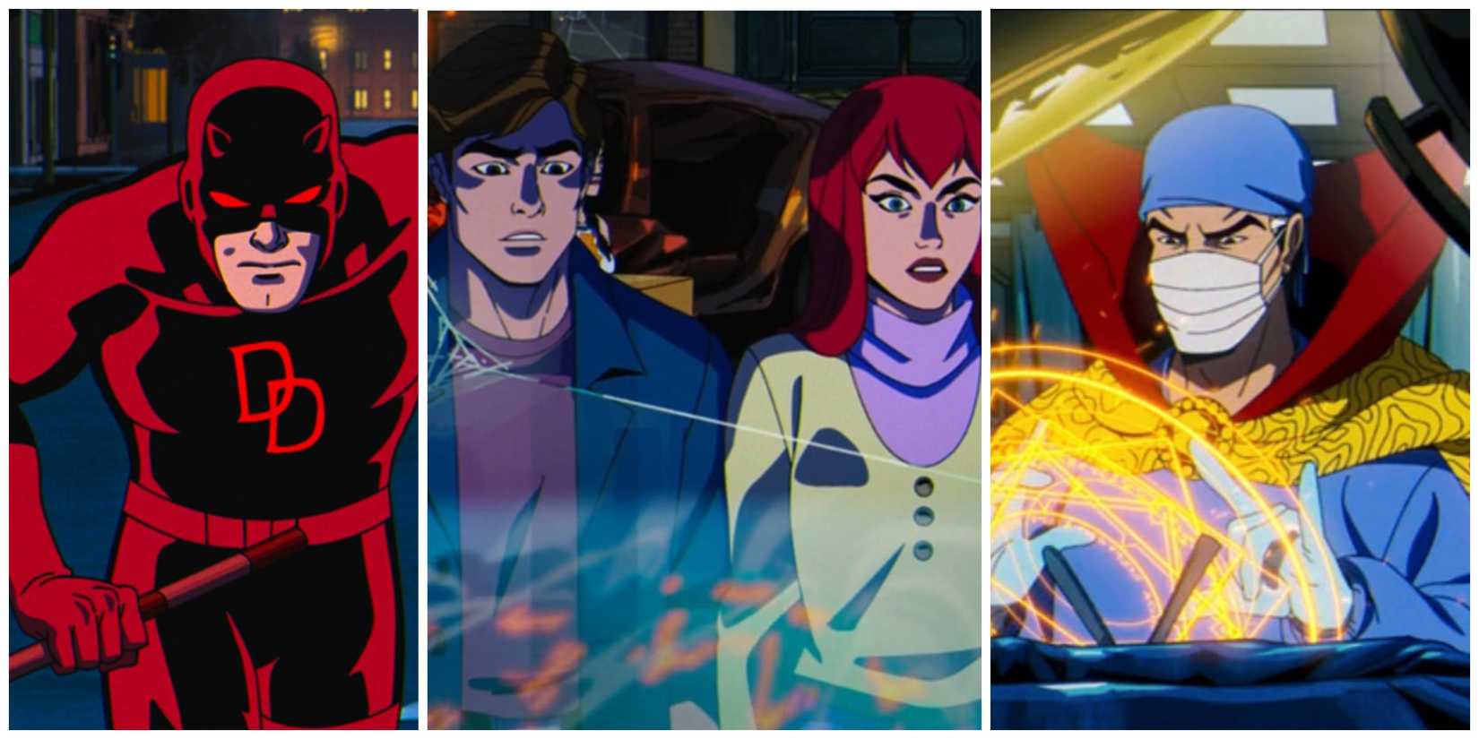 daredevil, peter parker and mary jane, doctor strange