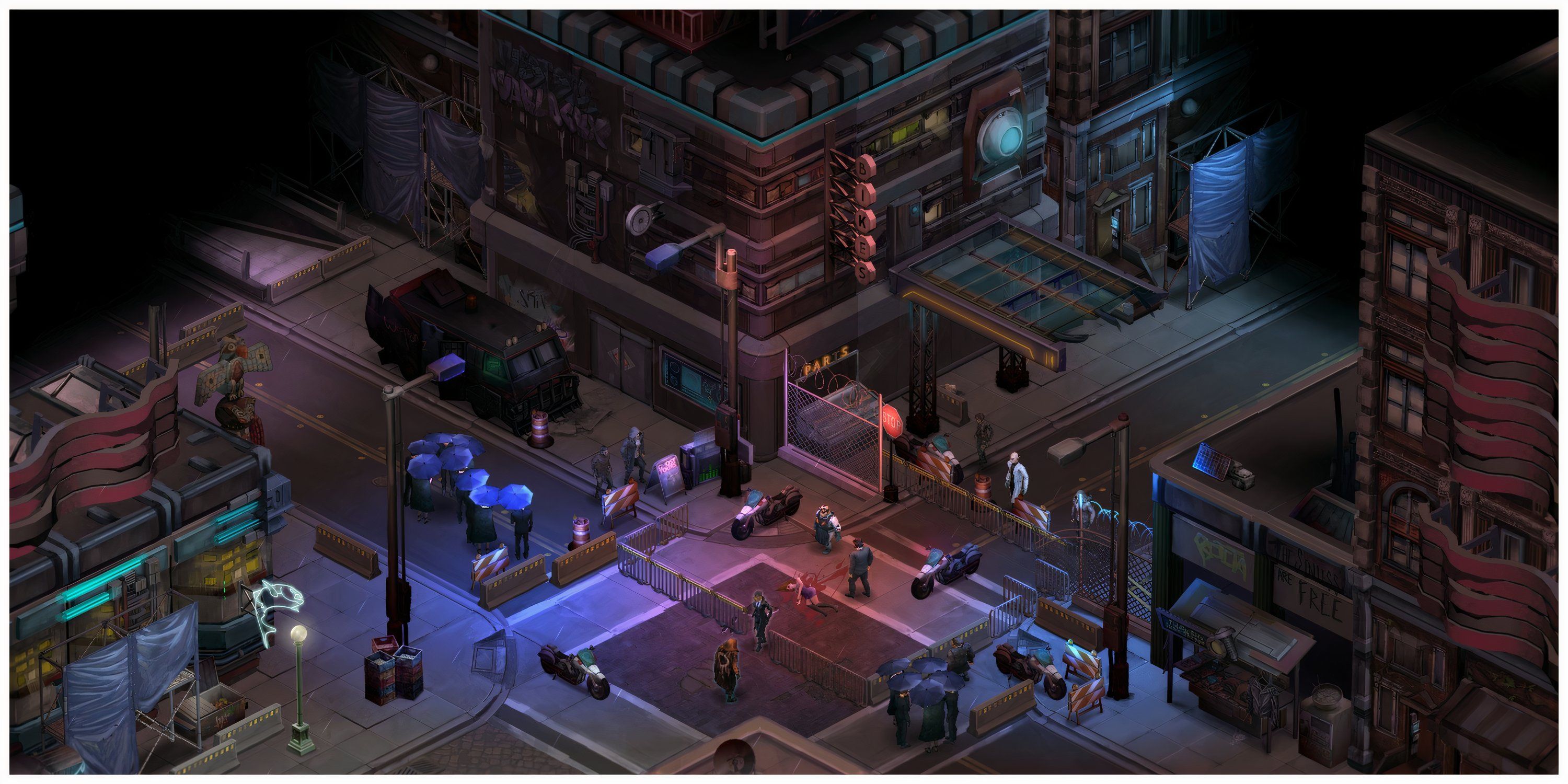 Shadowrun Returns - Overlooking the city streets (Steam Screenshot)
