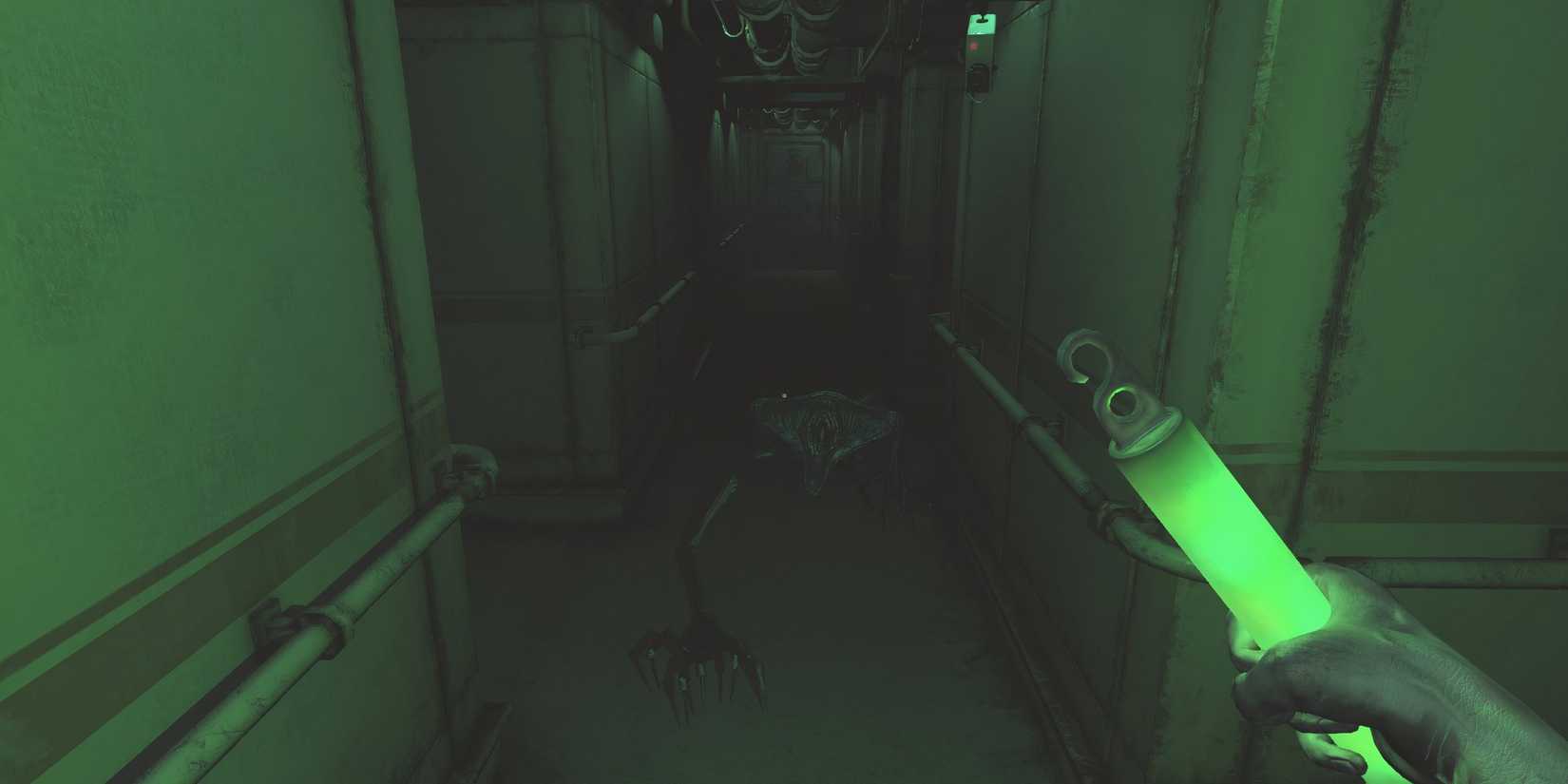 Best Horror Games From British Game Developers, Ranked Holding a glow stick for light as a monster approaches 