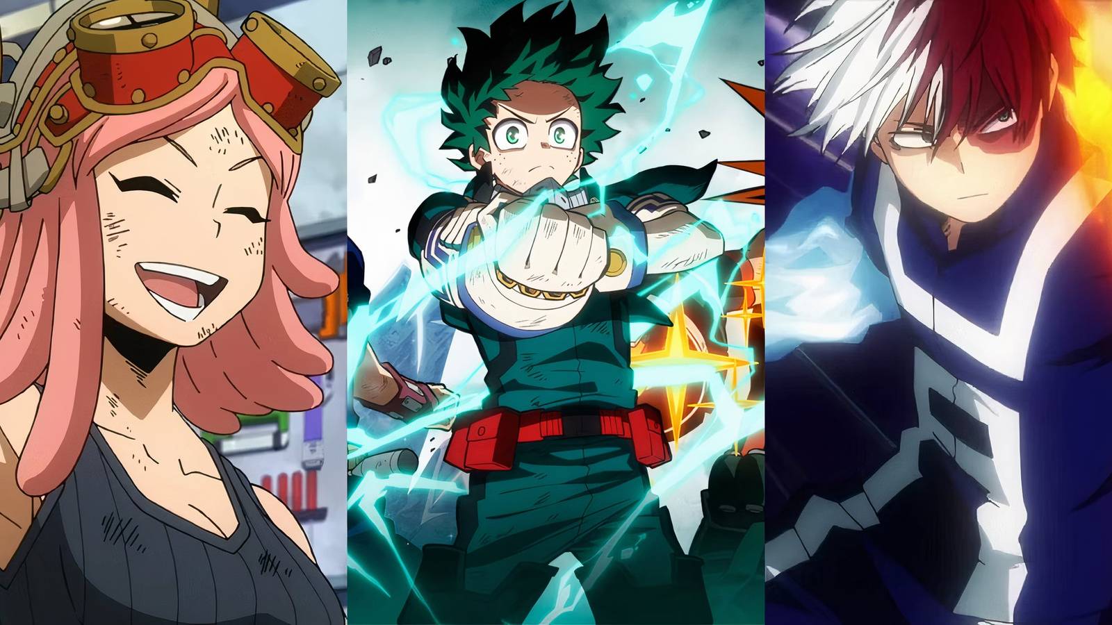 Mei, Deku and Shoto- Most creative My Hero Academia Fighters feature image