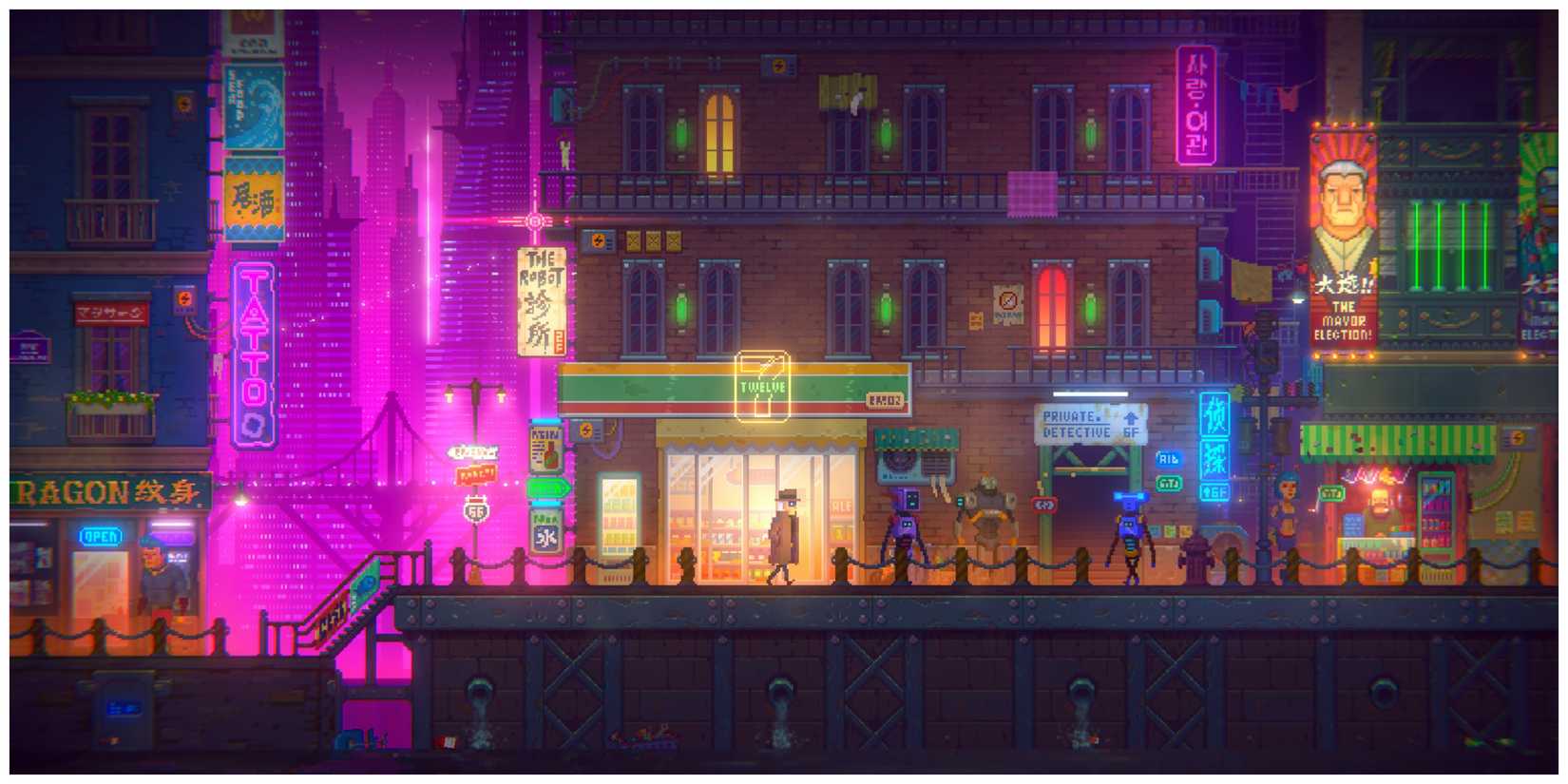 Tales Of The Neon Sea - Walking Through A Cyberpunk Street