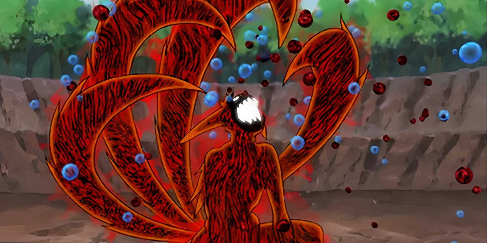 Naruto's first time using four tails transformation during Tenchi bridge Arc