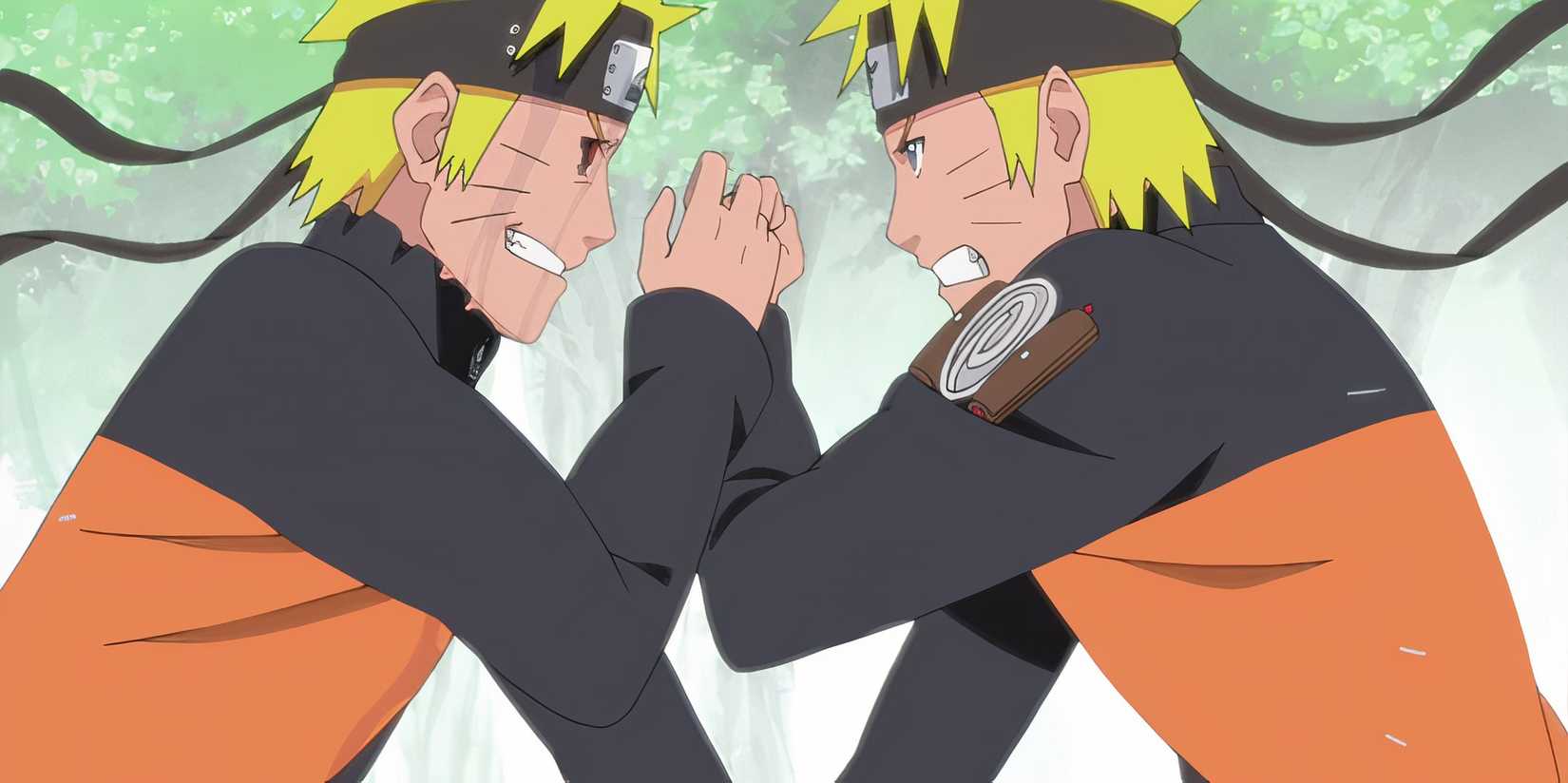 Naruto fighting Dark Naruto during the Shinobi War Countdown arc