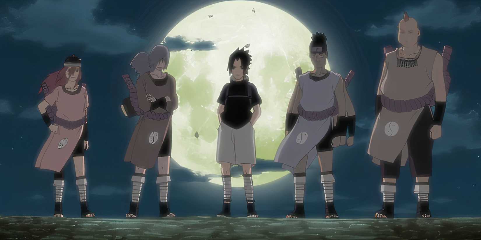 Sasuke leaving Konoha and joining the Sound Four.