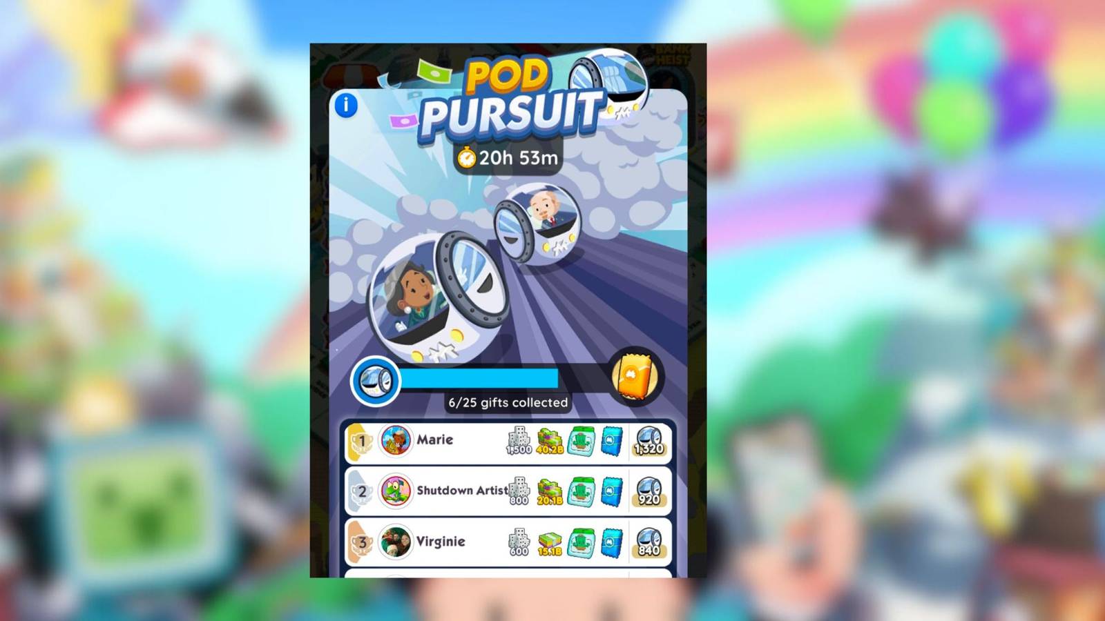monopoly go pod pursuit rewards