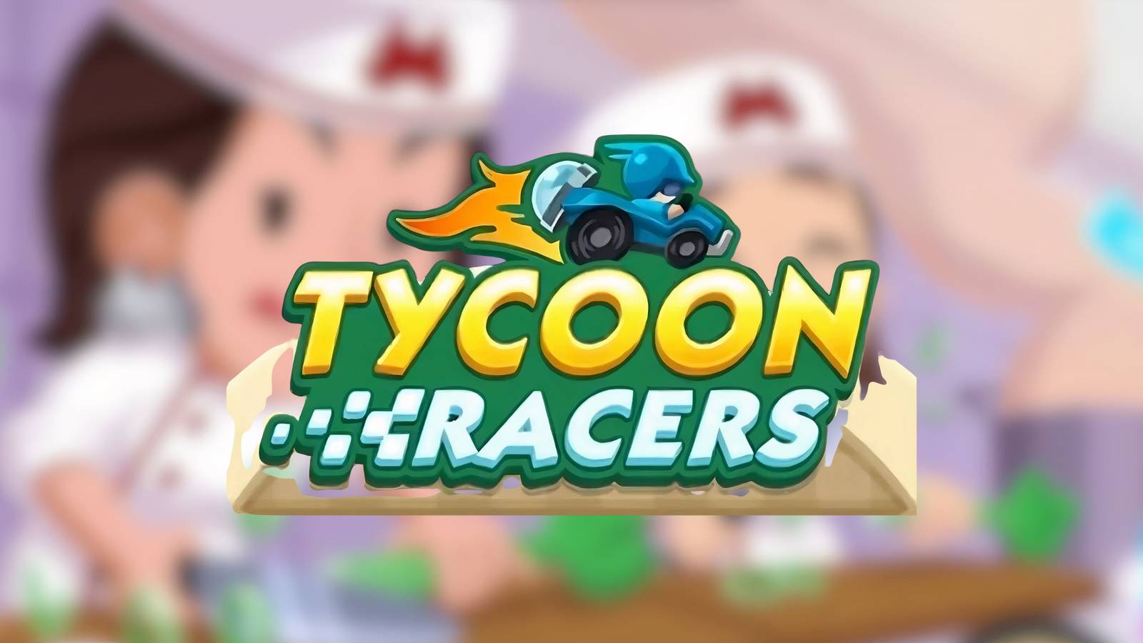 Tycoon racers logo in Monopoly Go overlayed over an image