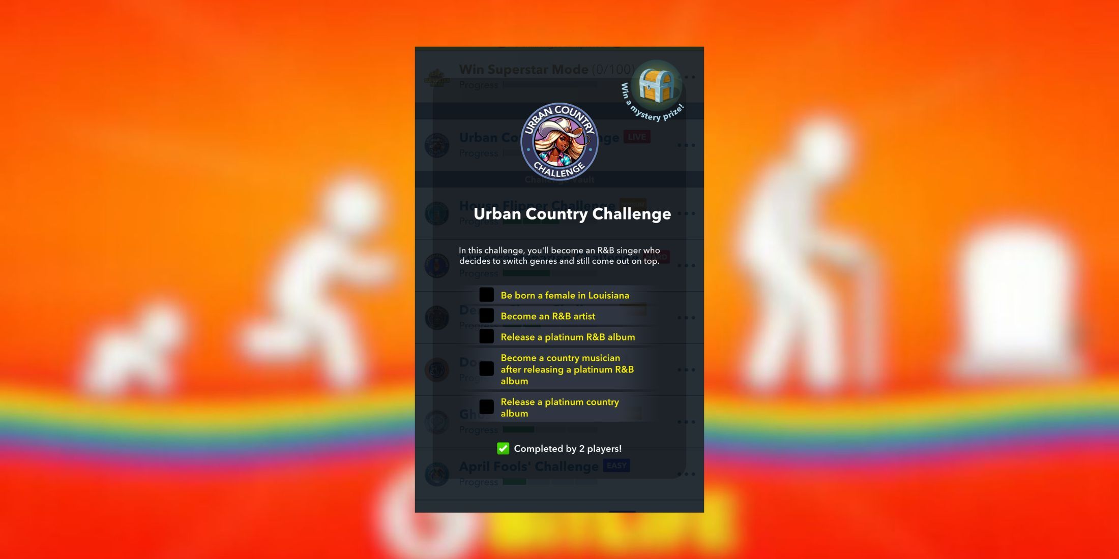 bitlife urban country challenge 