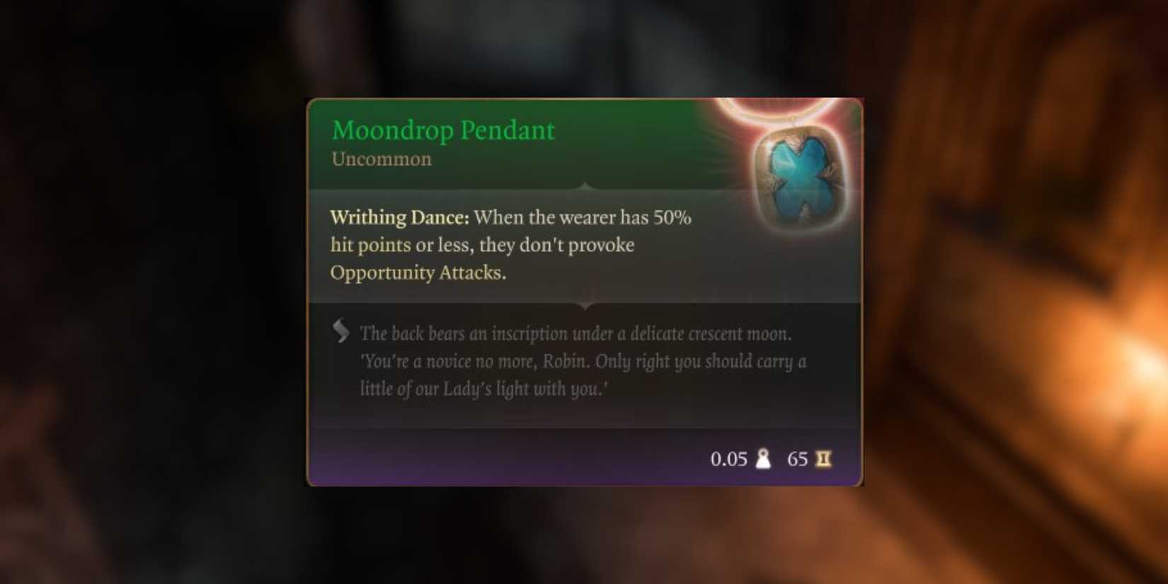 moondrop pendant in baldur's gate 3