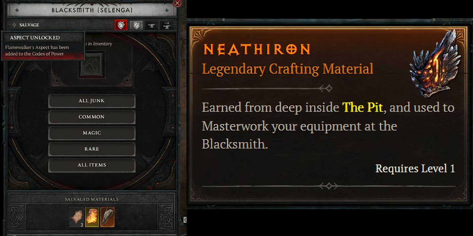 neathiron diablo 4 split image with blacksmith