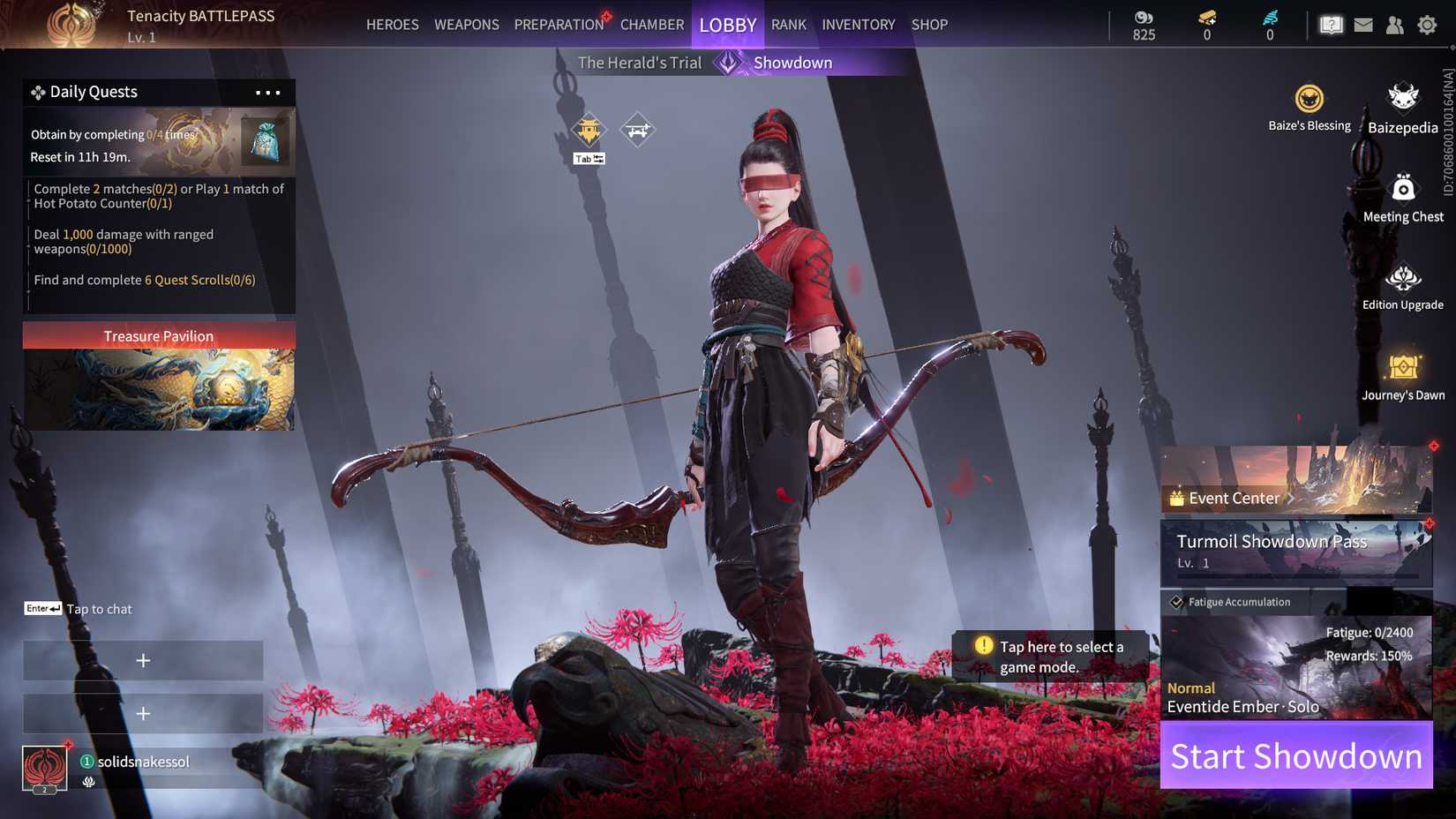 Image of Viper Ning in the lobby in Naraka Bladepoint