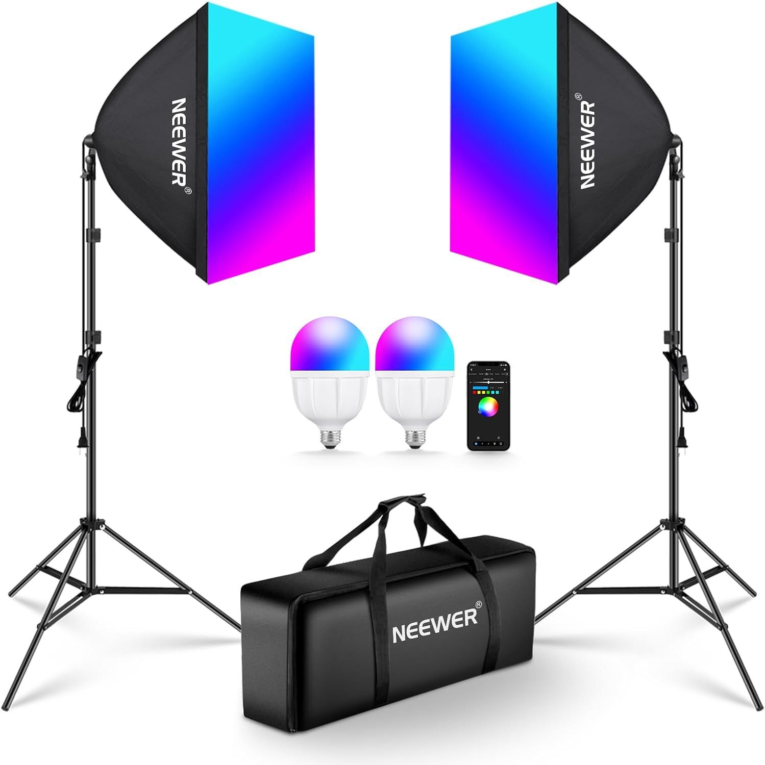 NEEWER RGB Softbox Lighting Kit