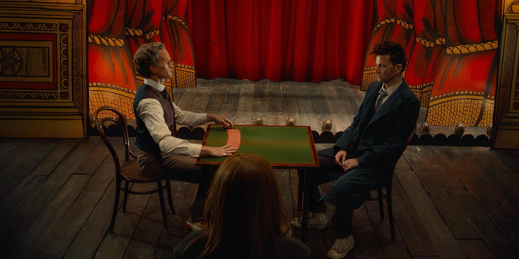 Neil Patrick Harris as the Toymaker and David Tennant as the Doctor in The Giggle