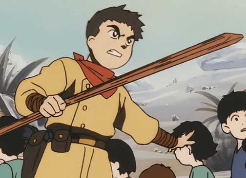 Now And Then, Here And There a young boy holding a stick