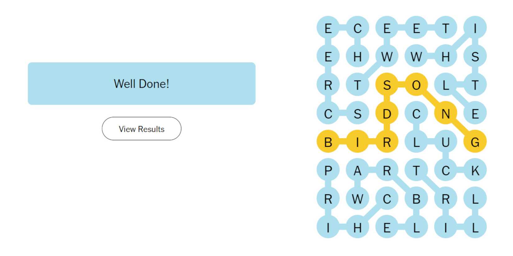 Birdsong in New York Times Strands puzzle