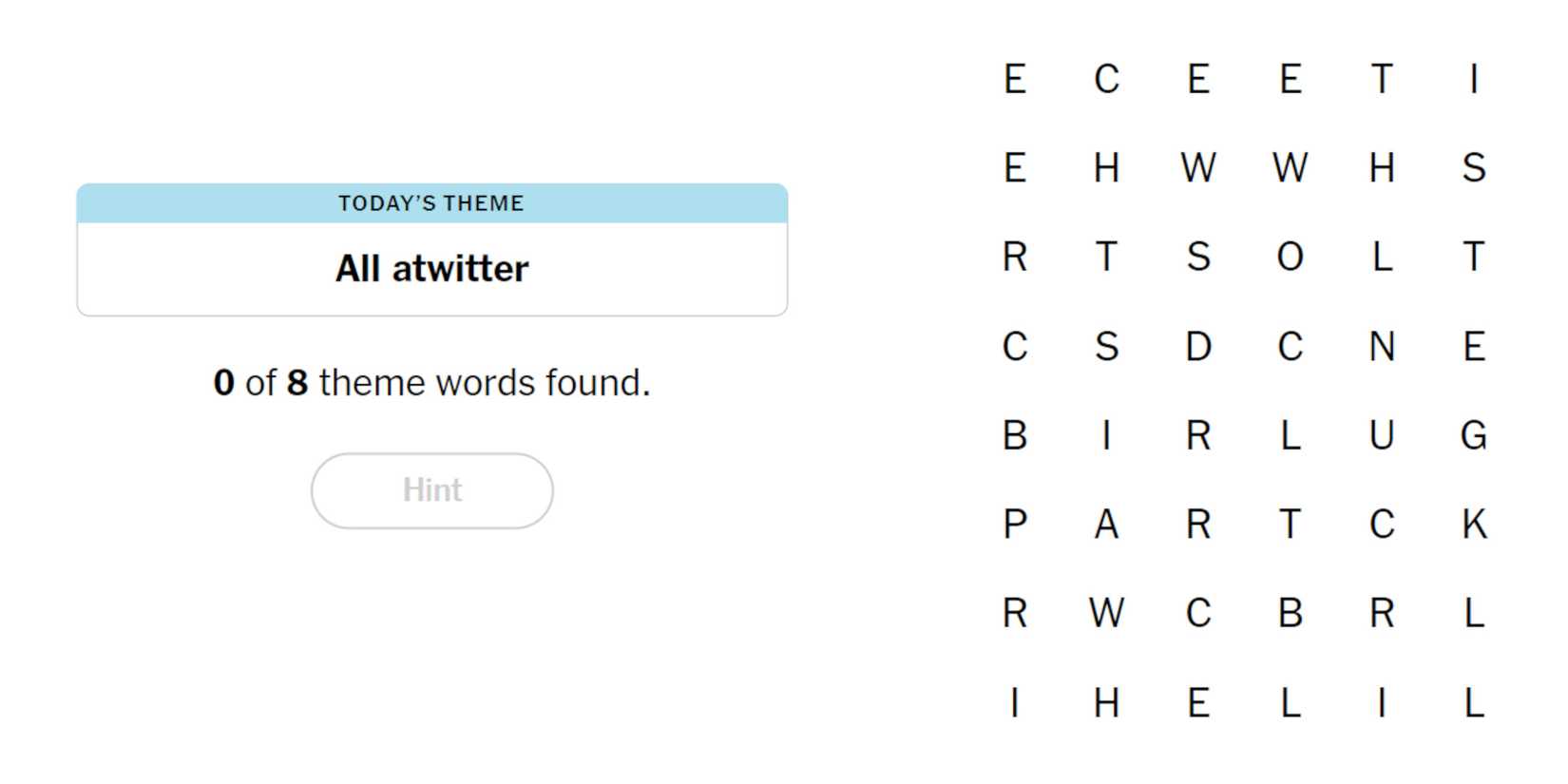Today's theme in New York Times Strands