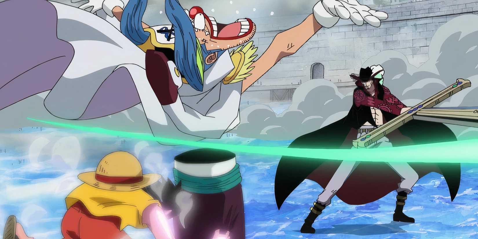 One Piece Bara Bara No Mi Buggy Luffy Mihawk Marineford