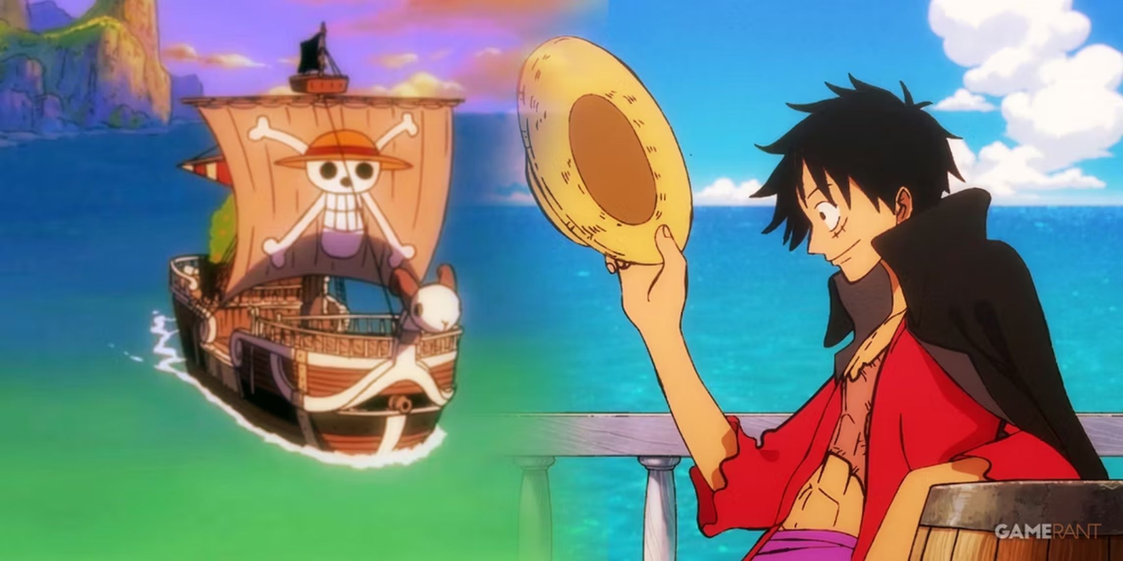 One Piece ship and Luffy