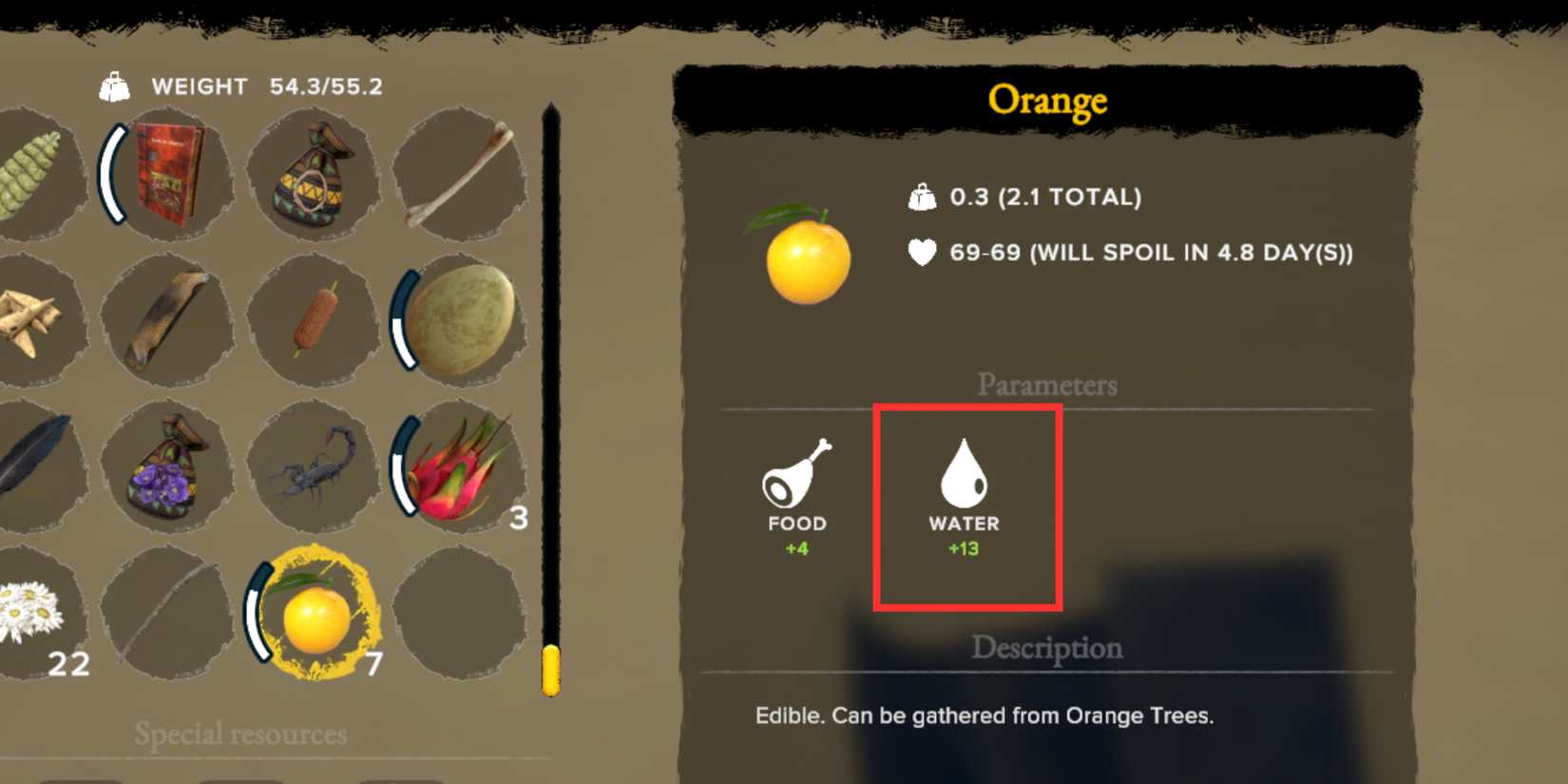 orange in survival fountain of youth