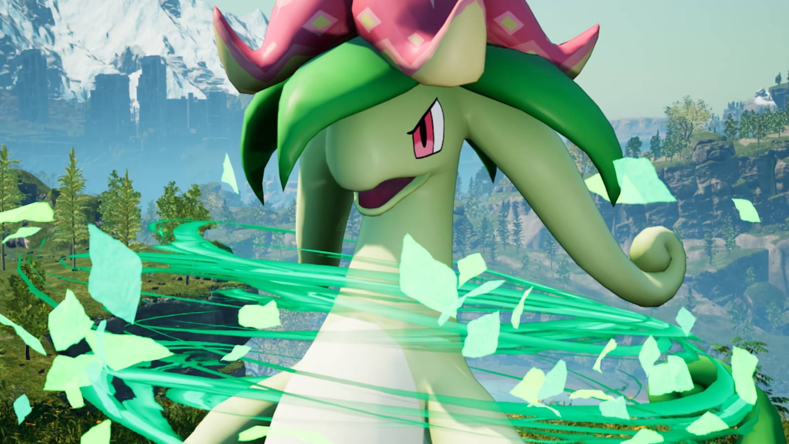 A screenshot from Palworld showing Dinossom using its Skill.