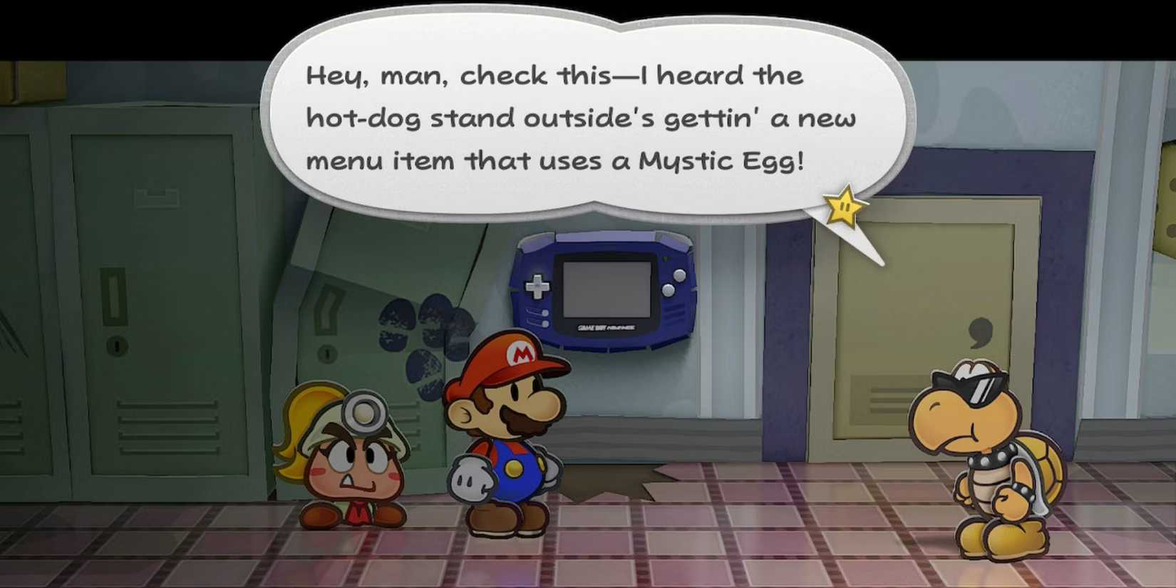 Paper Mario The Thousand-Year Door - KP Koopa Tells Mario about Mystic Egg in Glitzville