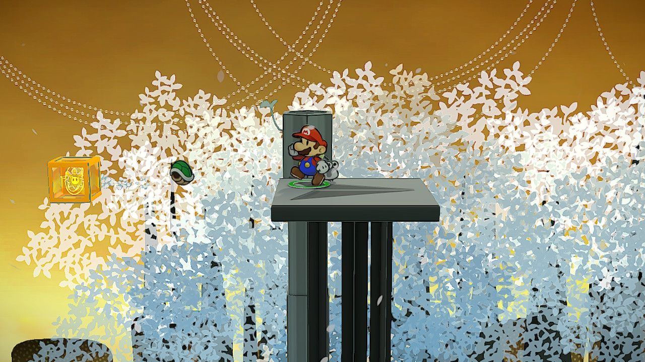 Image of the Shine Sprite in the Boggly Woods ledge in Paper Mario TTYD