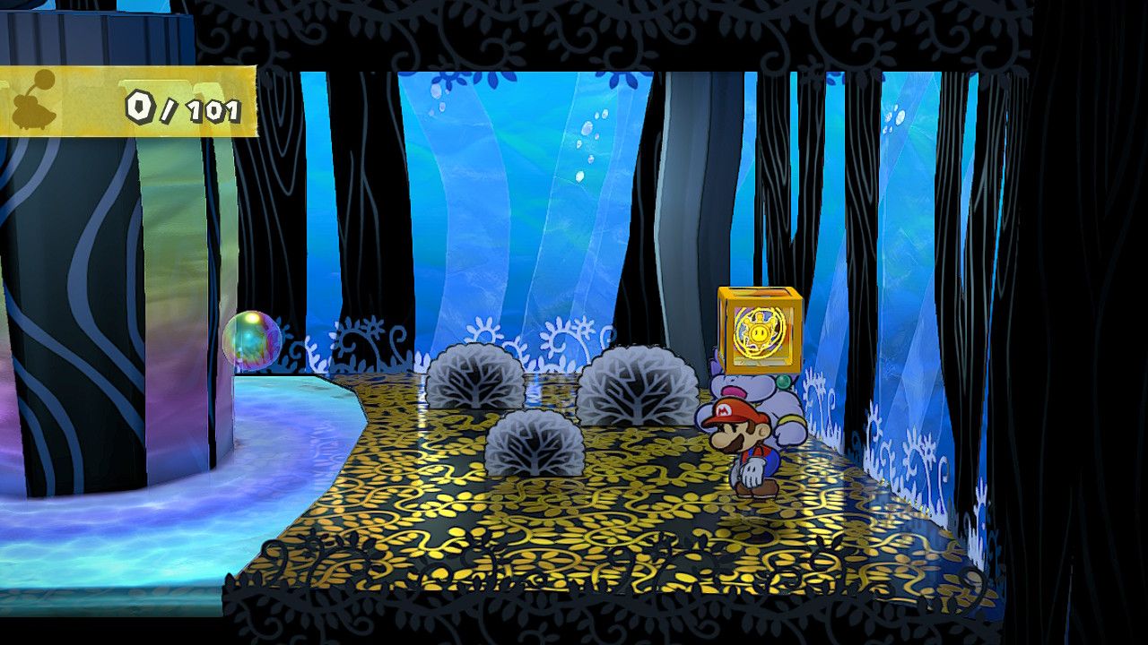 Image of the shine sprite in the bubble room in Paper Mario TTYD