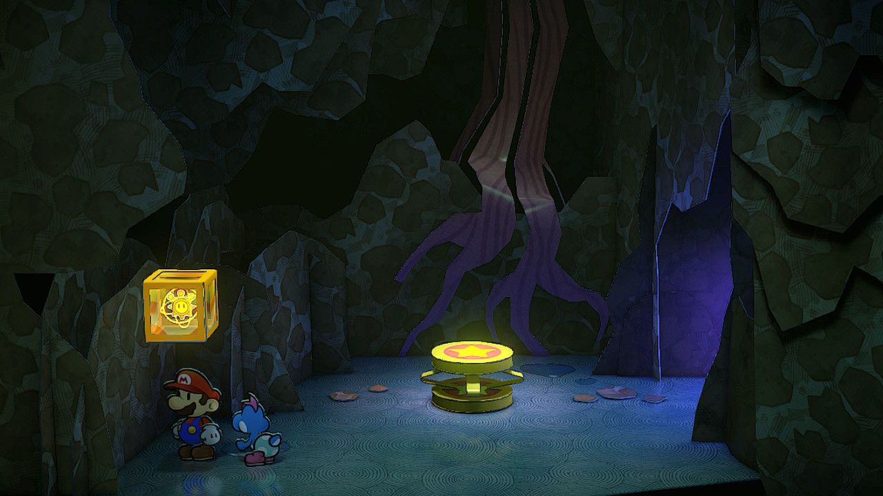 Image of the shine sprite in the Creepy Steeple well in Paper Mario TTYD